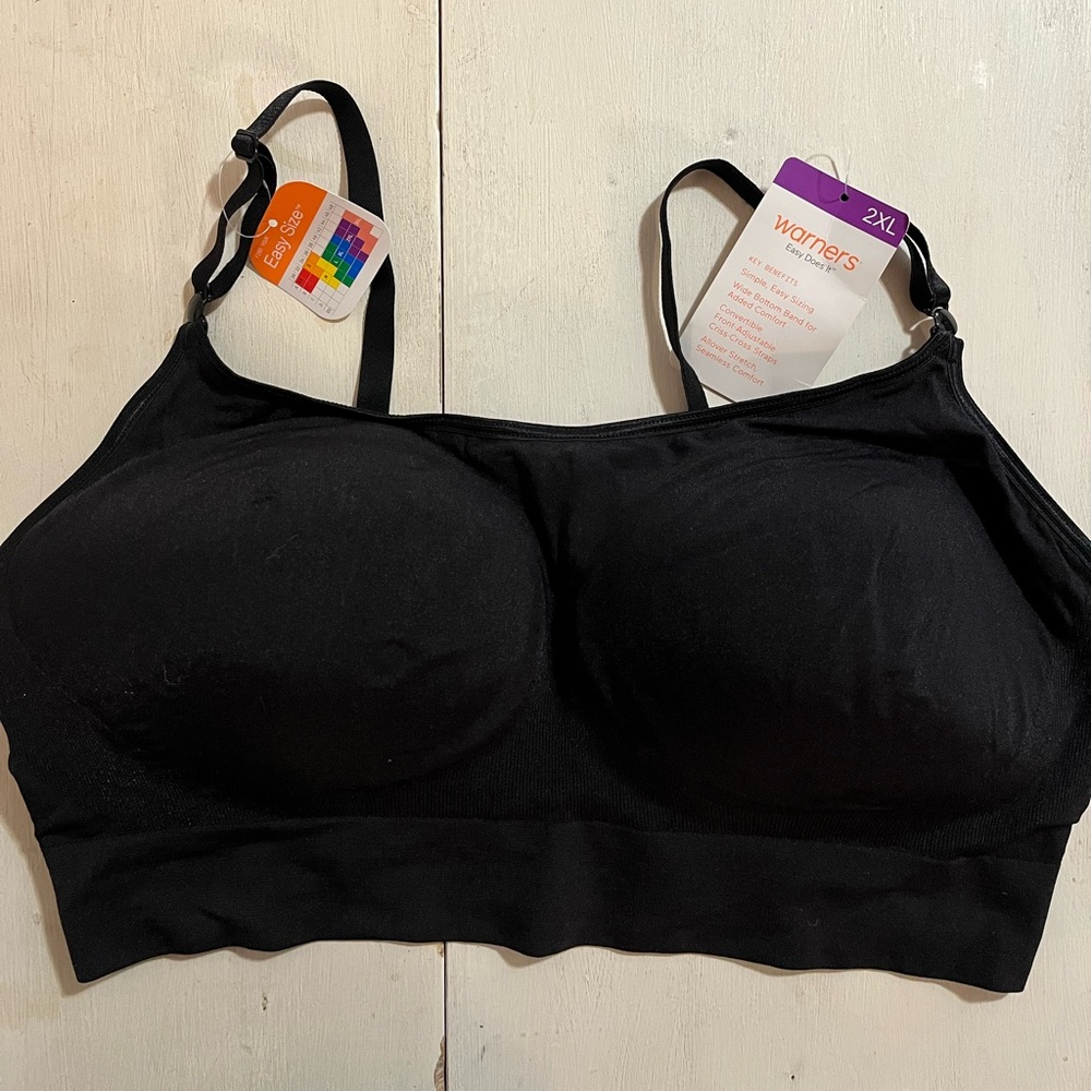 Warner's Easy Does It™ Wireless Comfort Bra, black, 2XL